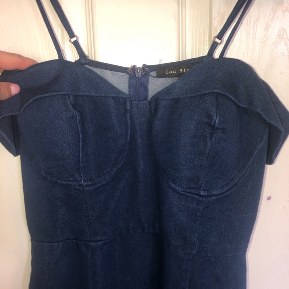 Lac Bleu Off the Shoulder Denim Minidress - Picture 2 of 11